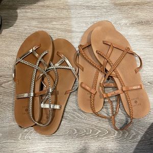2 pairs of sandals.